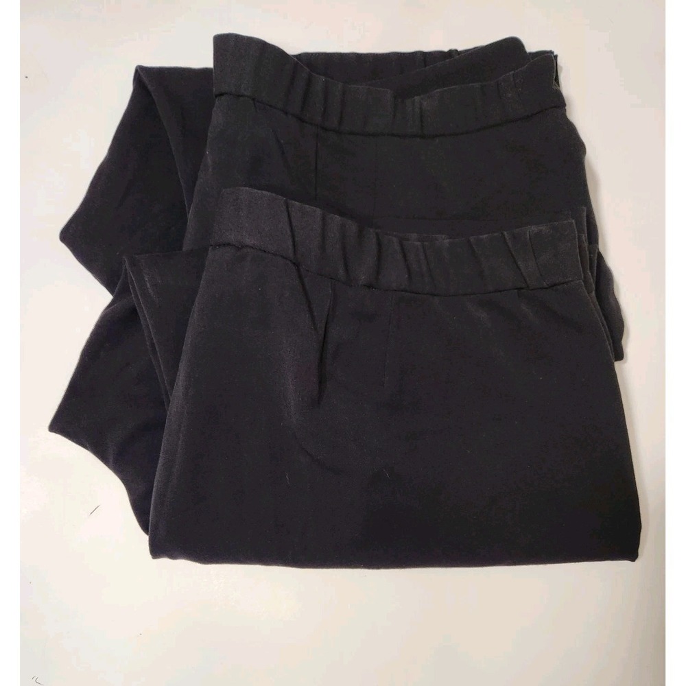 CJ Banks Black Dress Pants Straight Leg Womens Size 20W Lot of 2